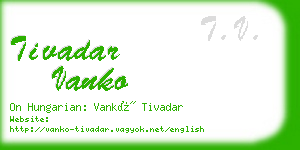 tivadar vanko business card